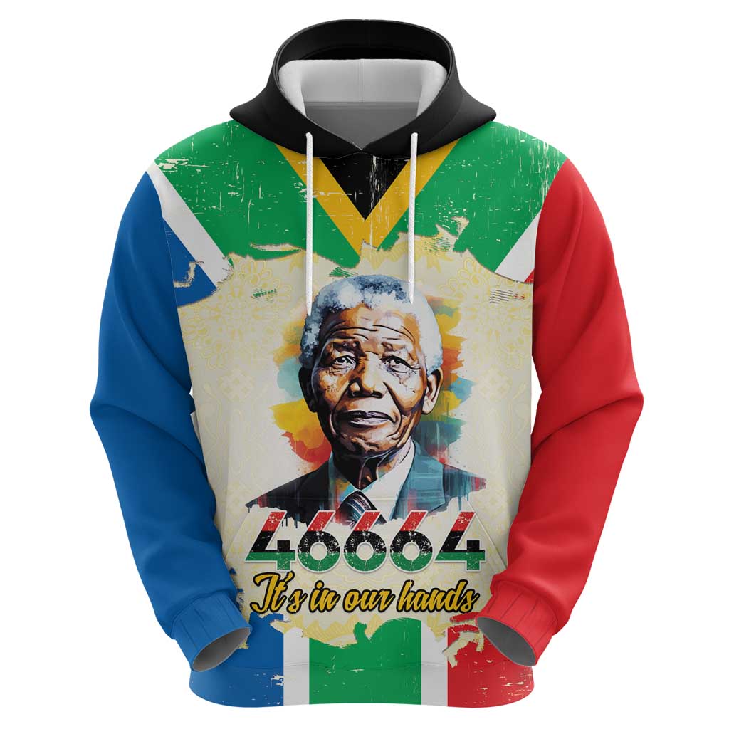 Nelson Mandela International Day 46664 Hoodie Its In Our Hands - Batik Pattern LT15