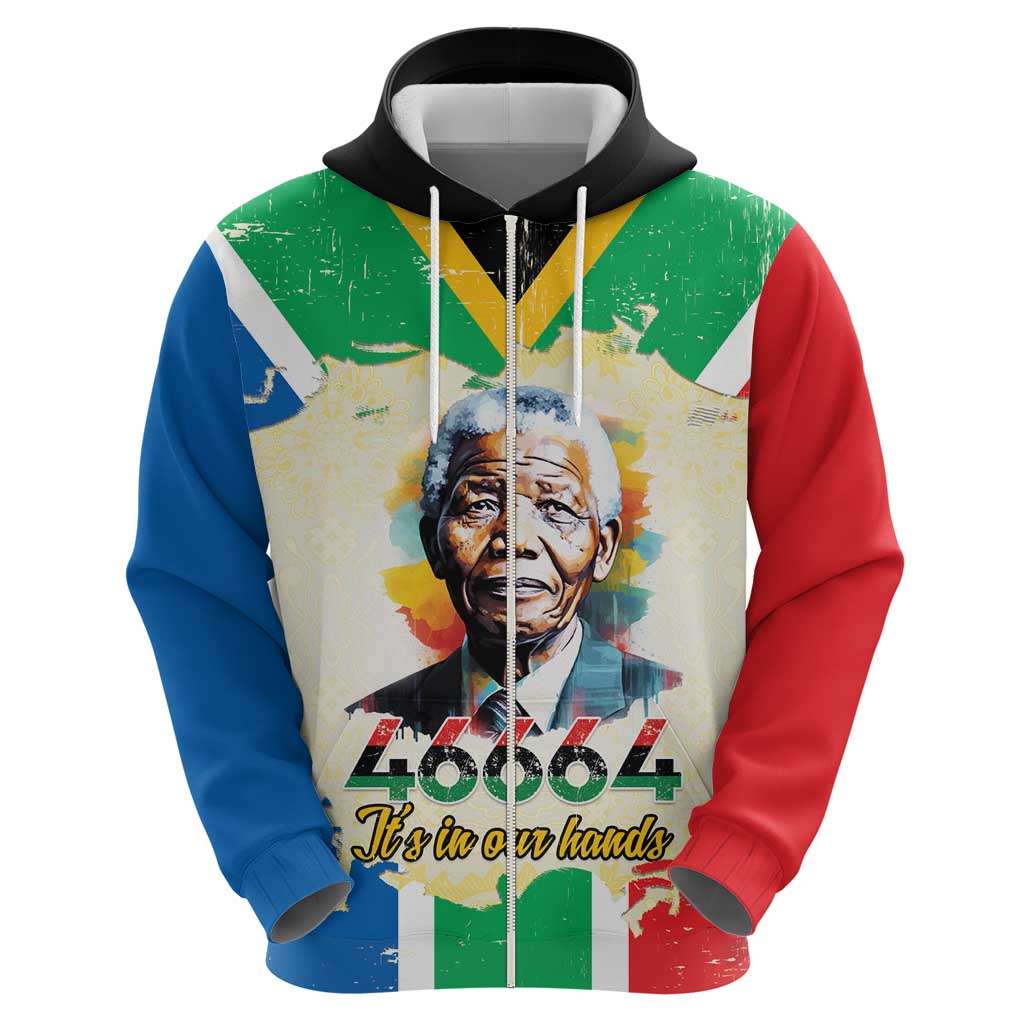 Nelson Mandela International Day 46664 Hoodie Its In Our Hands - Batik Pattern LT15