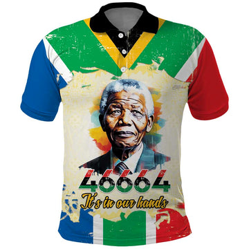 Nelson Mandela International Day 46664 Polo Shirt Its In Our Hands - Batik Pattern LT15