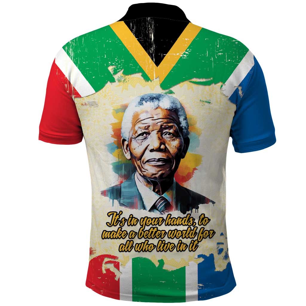 Nelson Mandela International Day 46664 Polo Shirt Its In Our Hands - Batik Pattern LT15