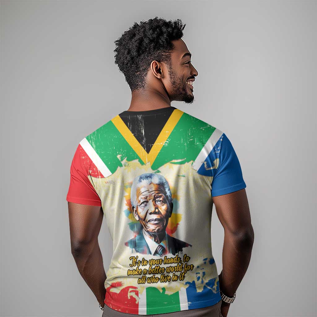Nelson Mandela International Day 46664 T shirt Its In Our Hands - Batik Pattern LT15