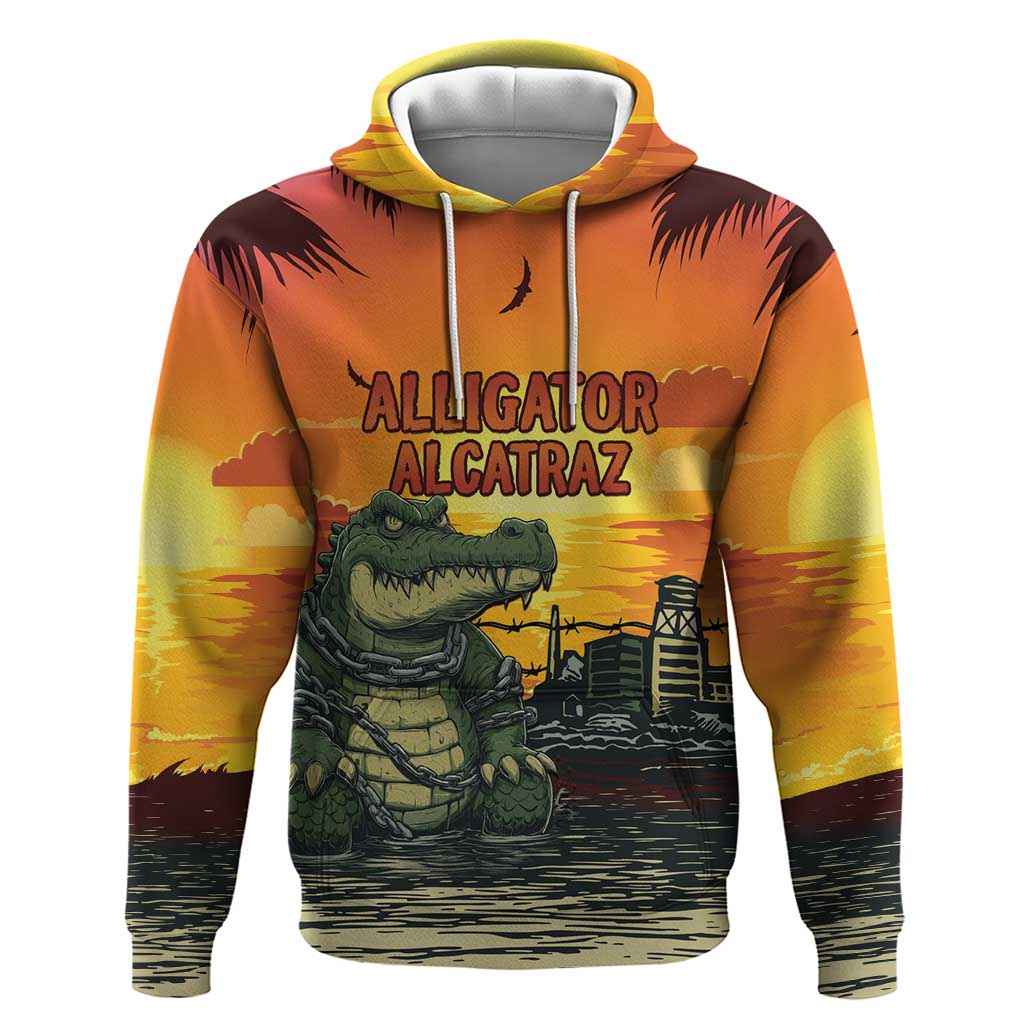 Personalized Alligator Alcatraz Hoodie Gator Island Prison Retro Sunset LT15
