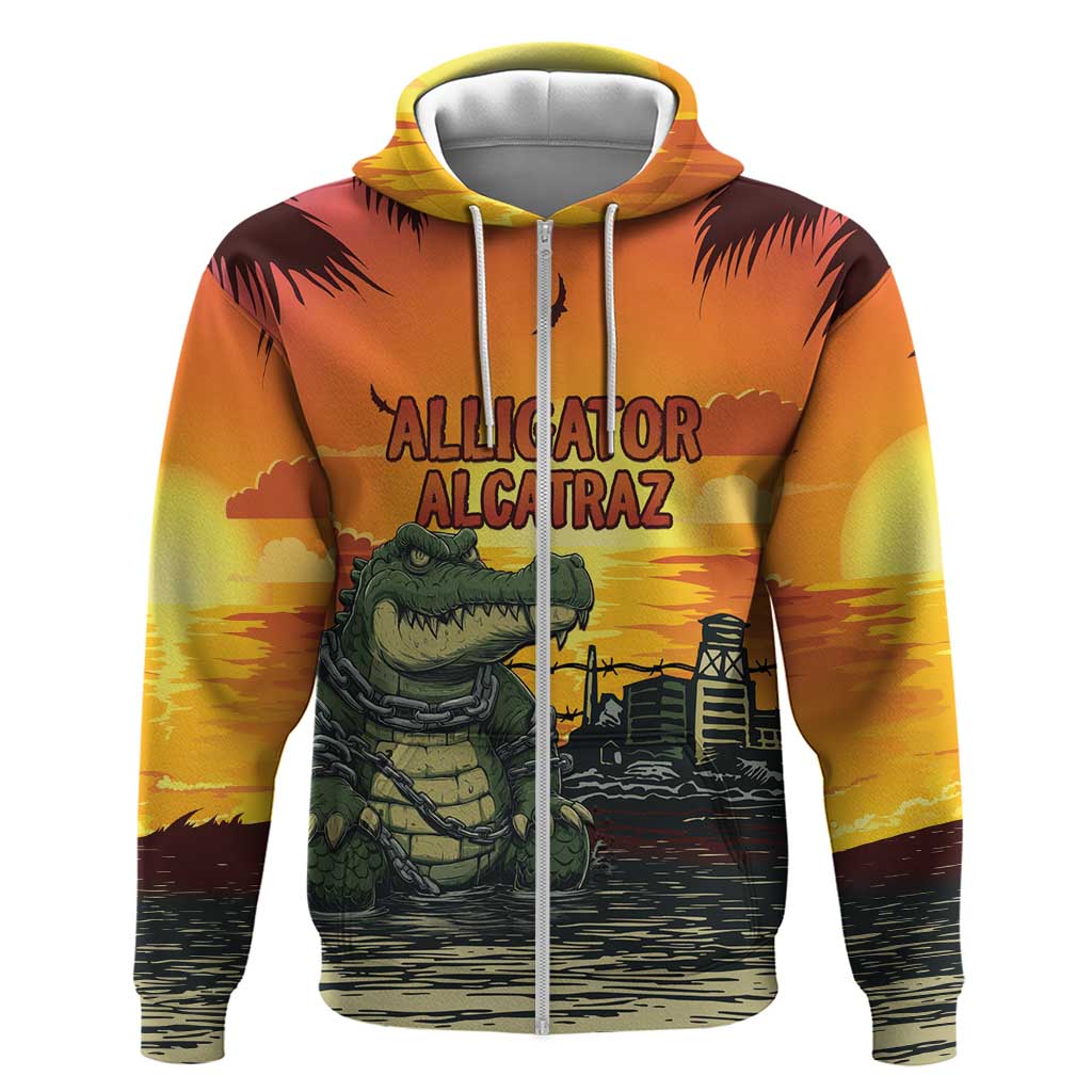 Personalized Alligator Alcatraz Hoodie Gator Island Prison Retro Sunset LT15