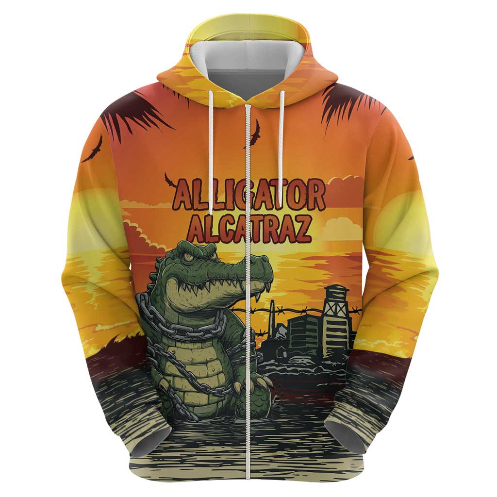 Personalized Alligator Alcatraz Hoodie Gator Island Prison Retro Sunset LT15