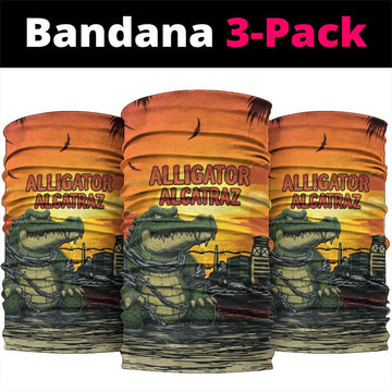 Alligator Alcatraz Neck Gaiter Gator Island Prison Retro Sunset LT15