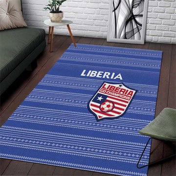 Liberia Football Area Rug African Tribal Pattern - Blue Jersey LT15
