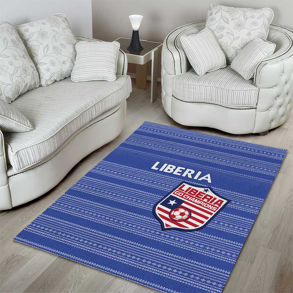 Liberia Football Area Rug African Tribal Pattern - Blue Jersey LT15