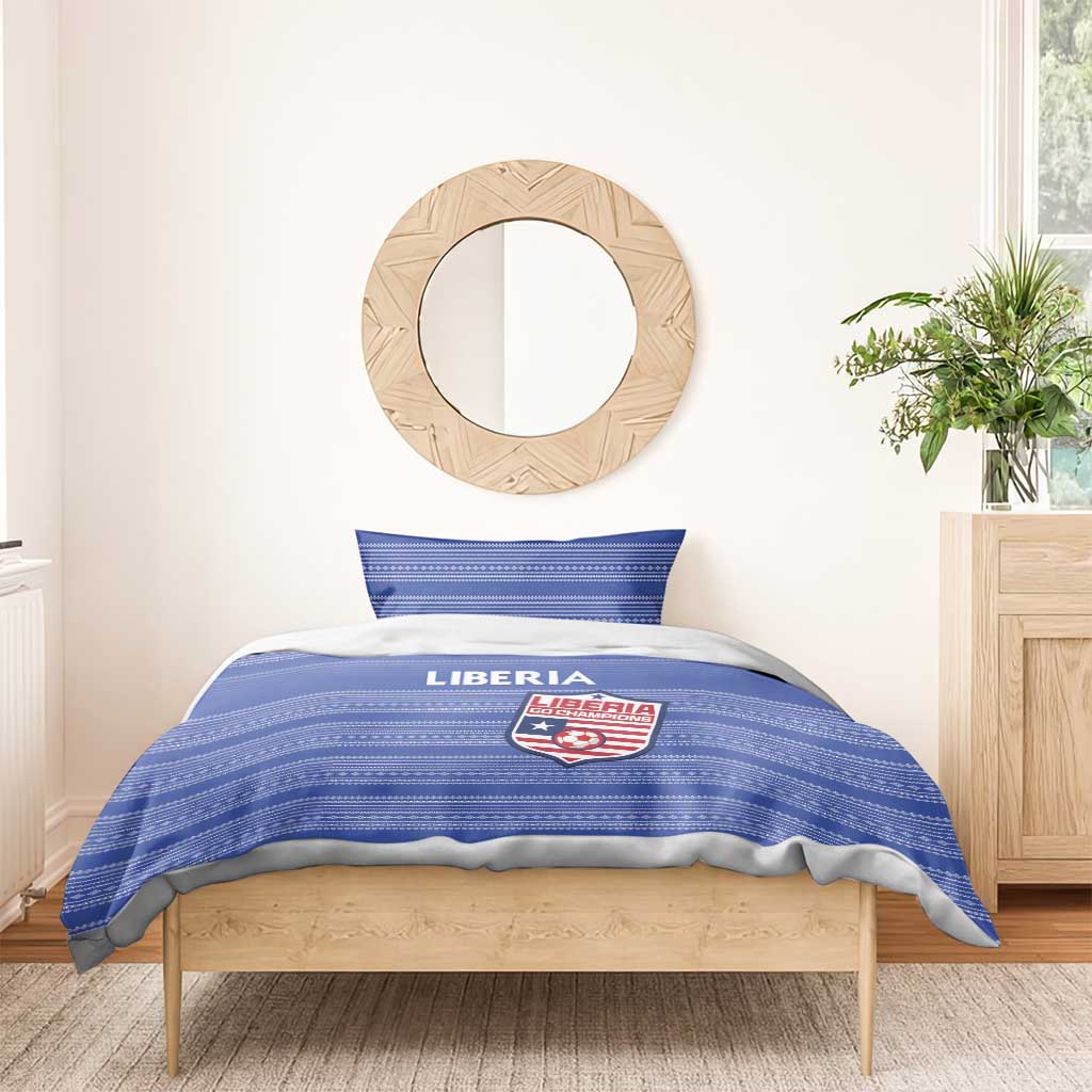 Liberia Football Bedding Set African Tribal Pattern - Blue Jersey LT15