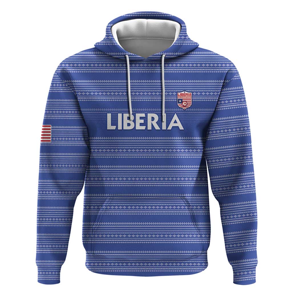 Custom Liberia Football Hoodie Women Blue Jersey LT15