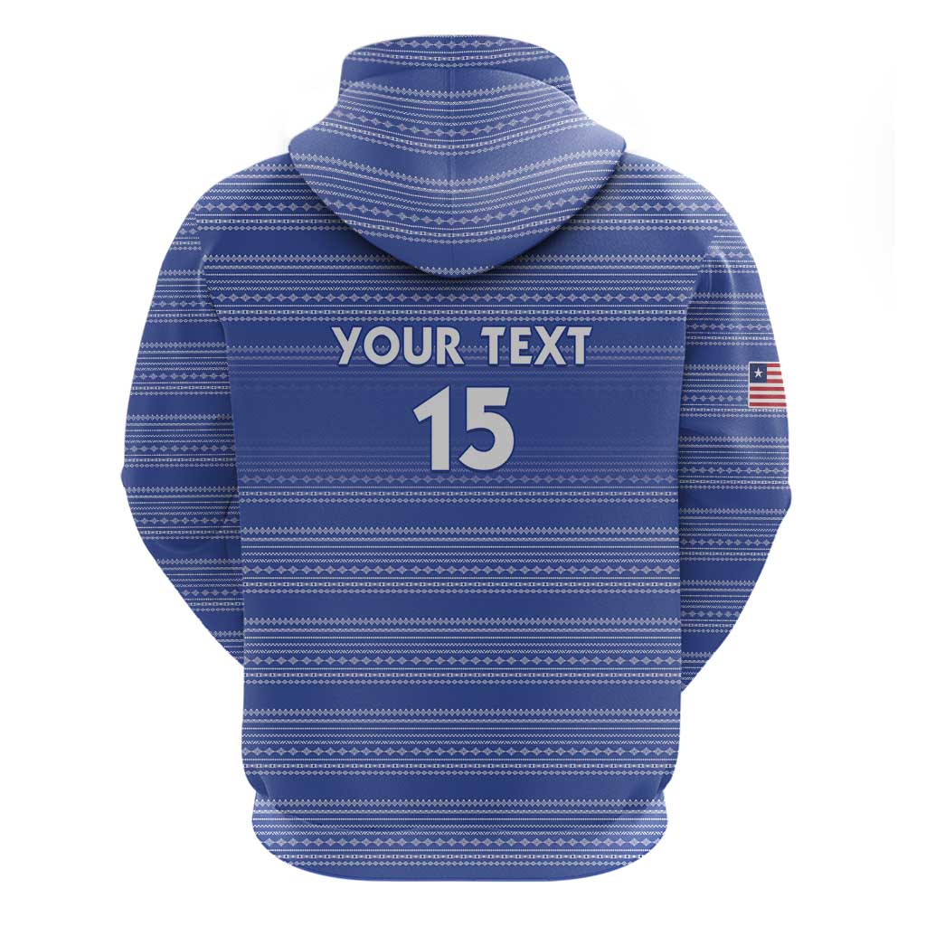 Custom Liberia Football Hoodie Women Blue Jersey LT15