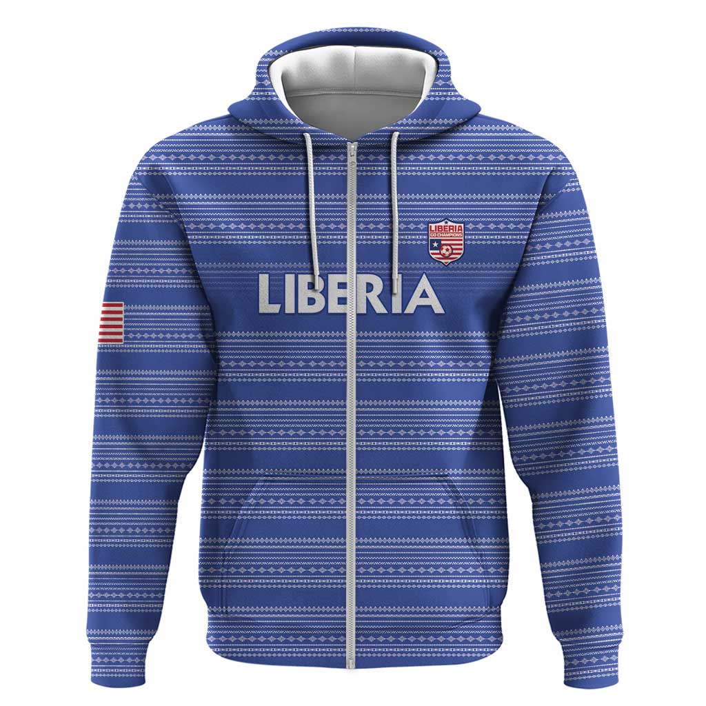 Custom Liberia Football Hoodie Women Blue Jersey LT15