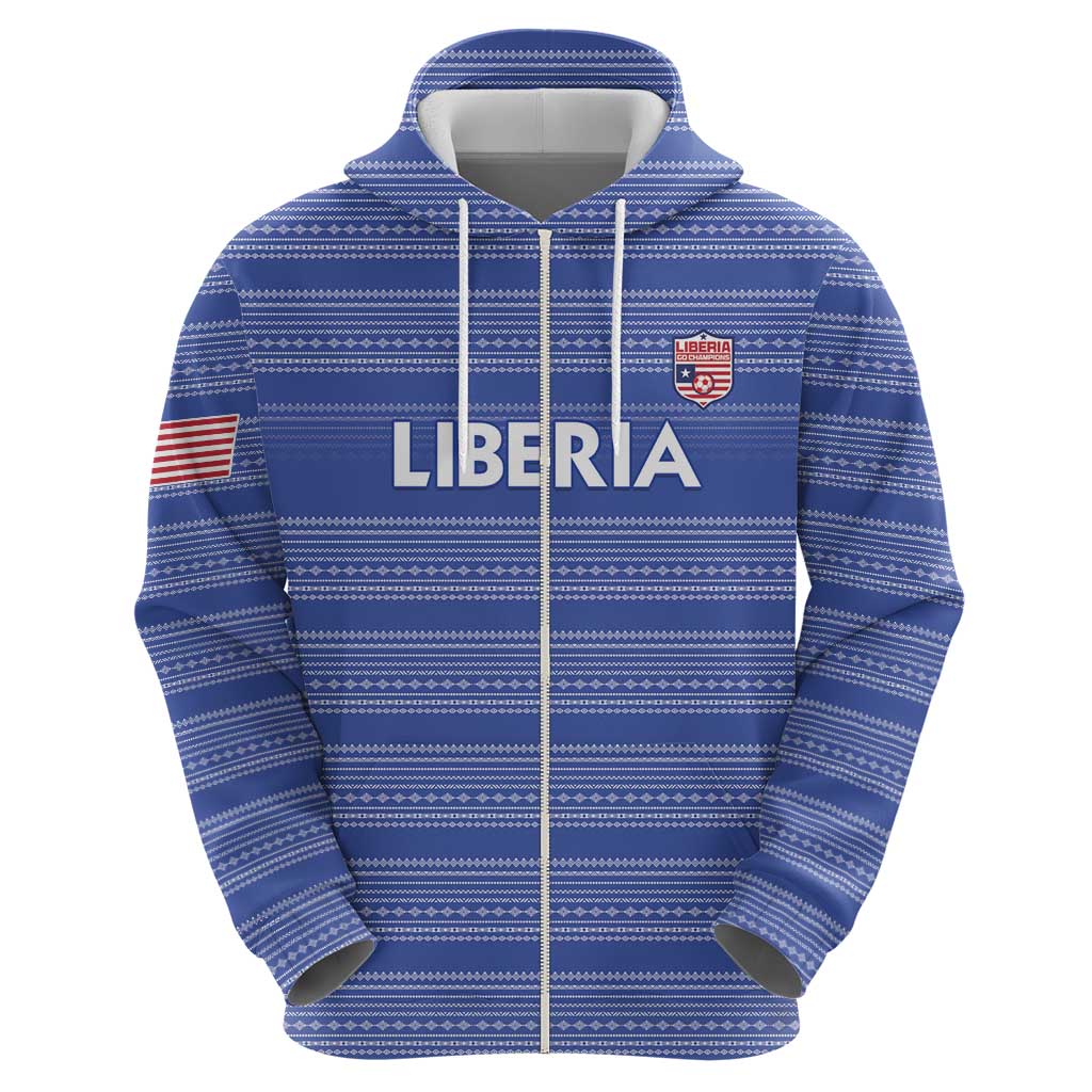 Custom Liberia Football Hoodie Women Blue Jersey LT15
