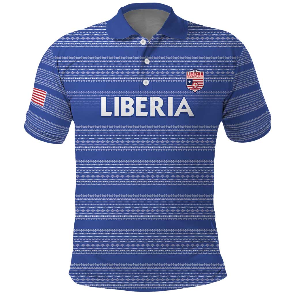 Custom Liberia Football Polo Shirt Women Blue Jersey LT15