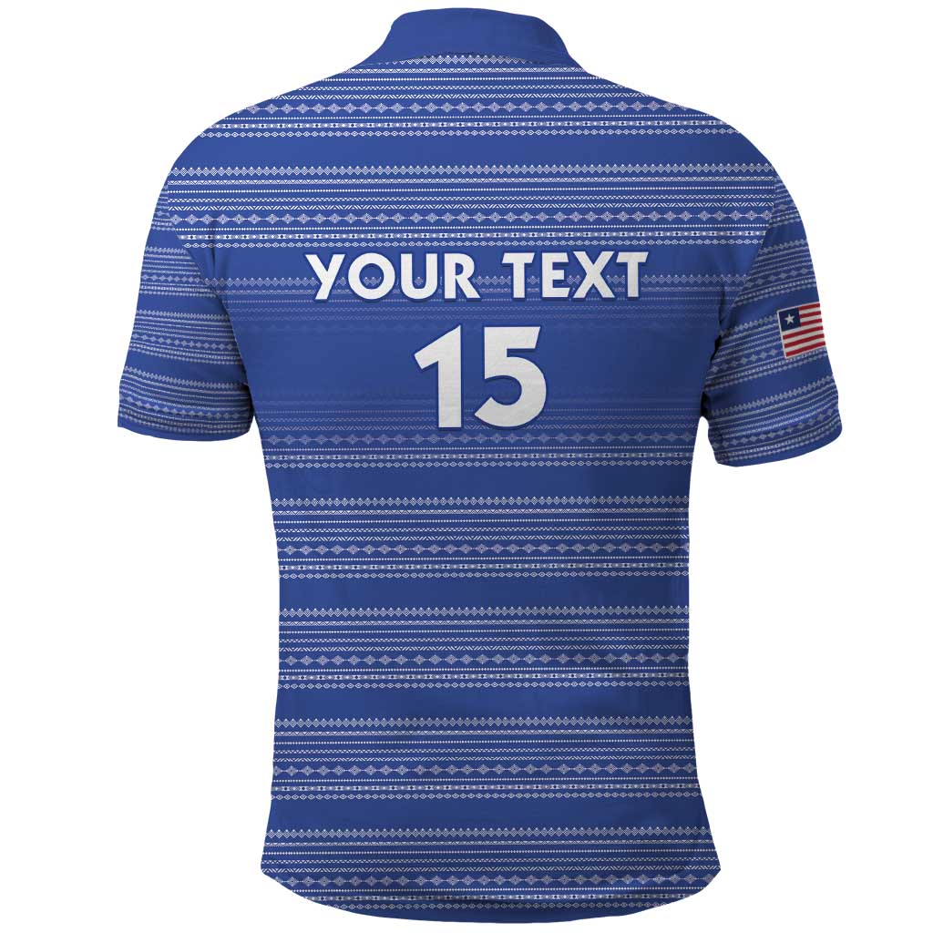 Custom Liberia Football Polo Shirt Women Blue Jersey LT15