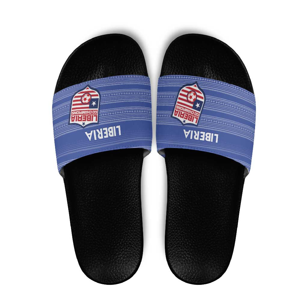 Liberia Football Slide Sandals Women Blue Jersey LT15