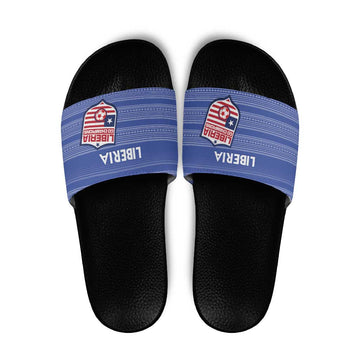 Liberia Football Slide Sandals Women Blue Jersey LT15