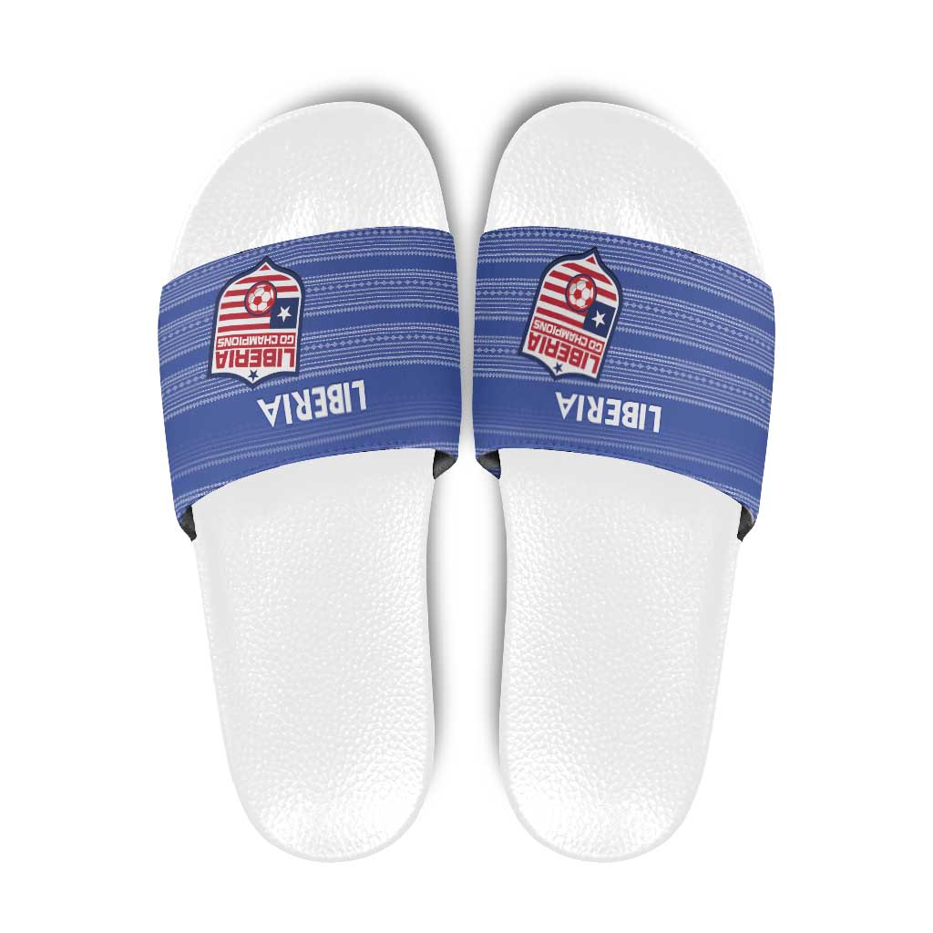 Liberia Football Slide Sandals Women Blue Jersey LT15