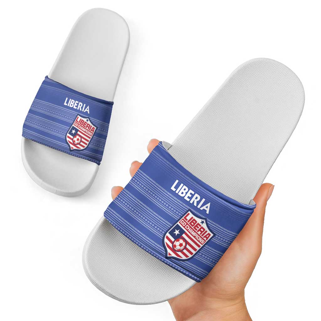 Liberia Football Slide Sandals Women Blue Jersey LT15