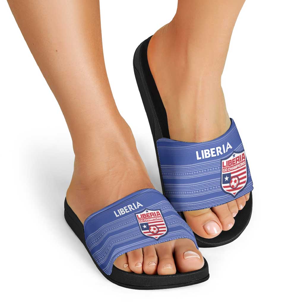 Liberia Football Slide Sandals Women Blue Jersey LT15