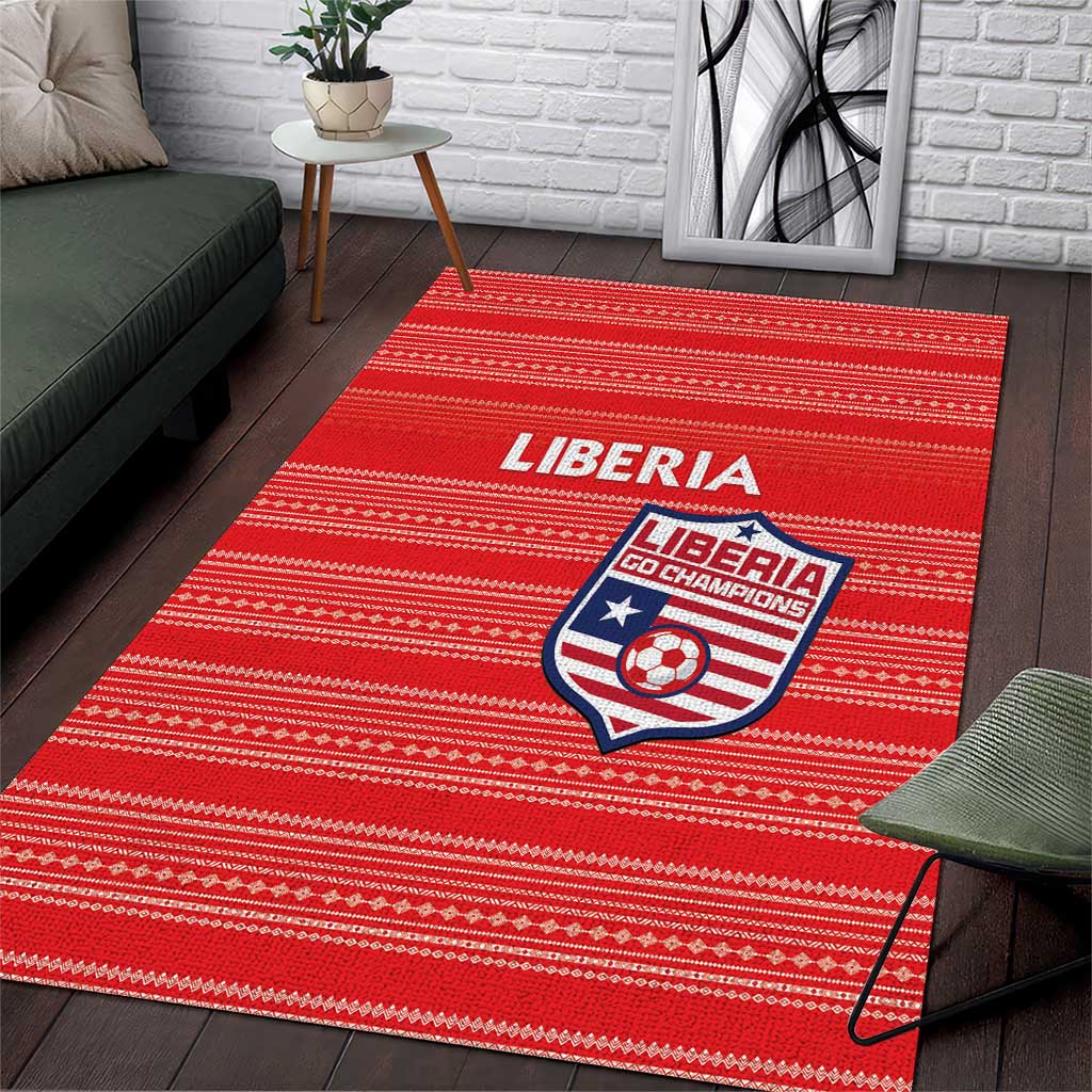 Liberia Football Area Rug African Tribal Pattern - Red Jersey LT15