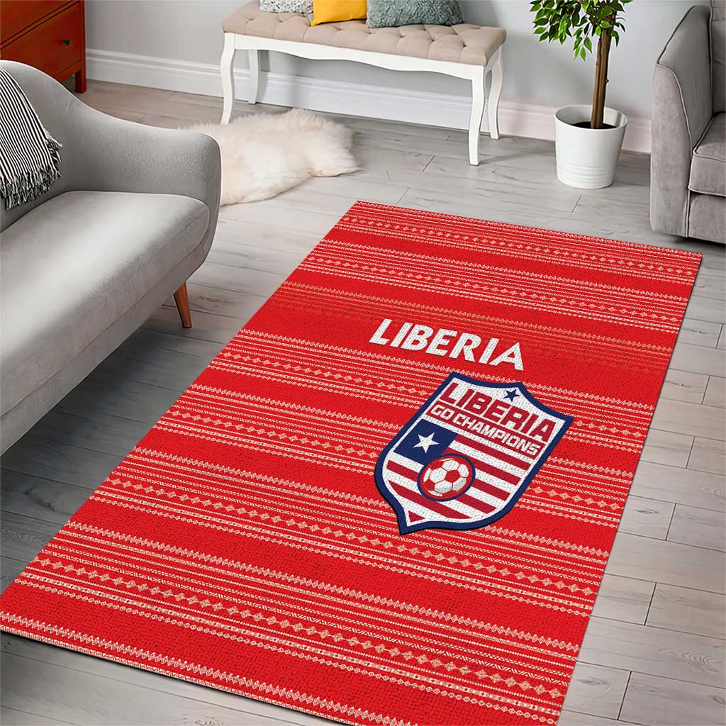 Liberia Football Area Rug African Tribal Pattern - Red Jersey LT15
