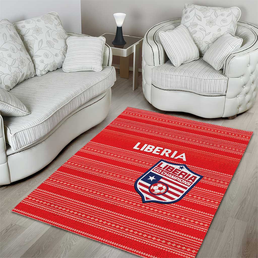 Liberia Football Area Rug African Tribal Pattern - Red Jersey LT15