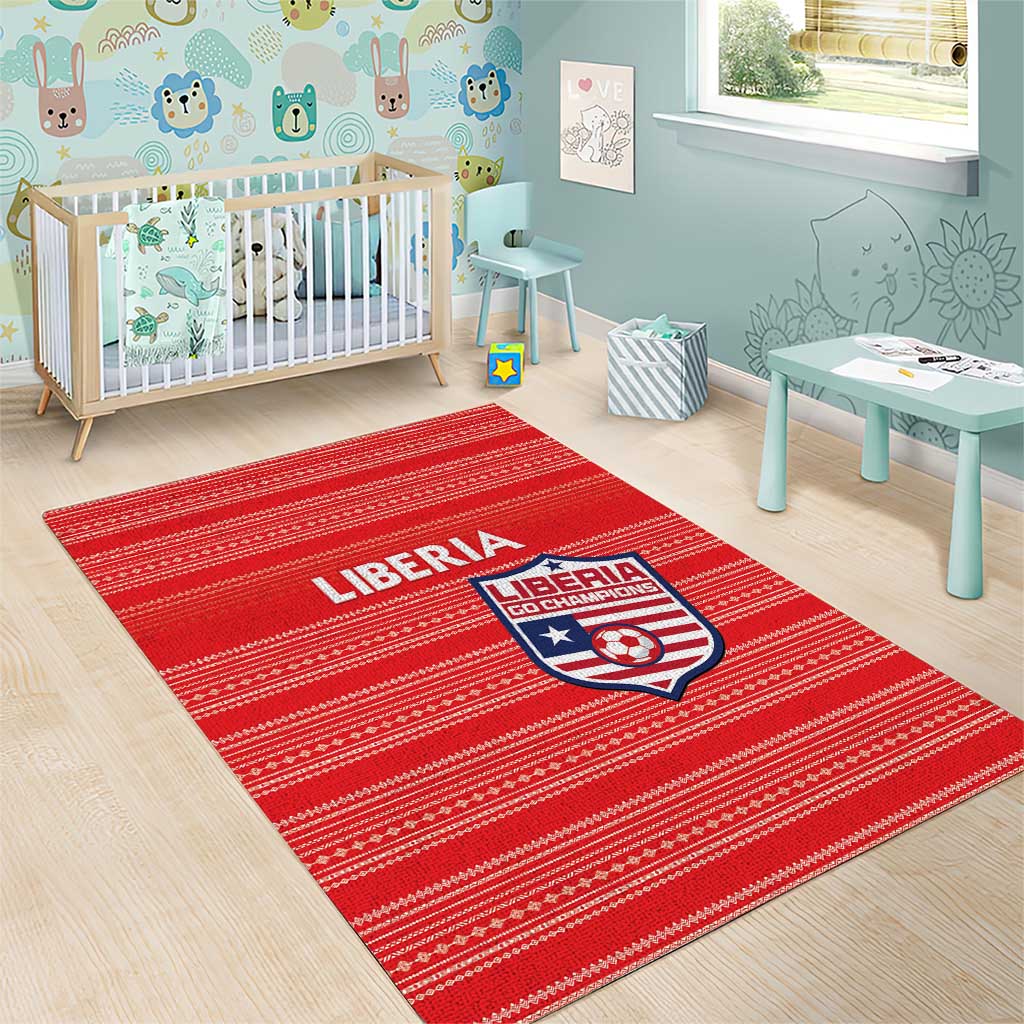 Liberia Football Area Rug African Tribal Pattern - Red Jersey LT15