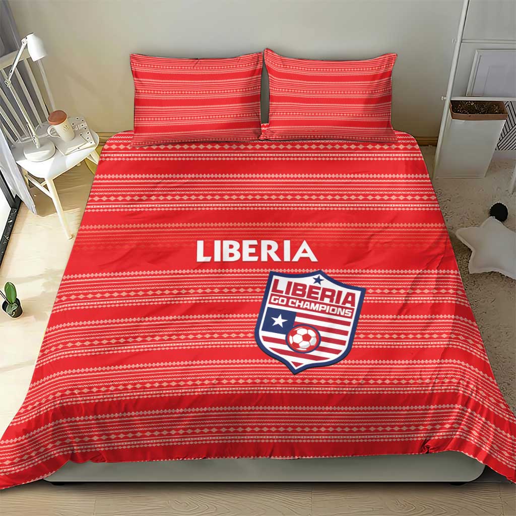 Liberia Football Bedding Set African Tribal Pattern - Red Jersey LT15