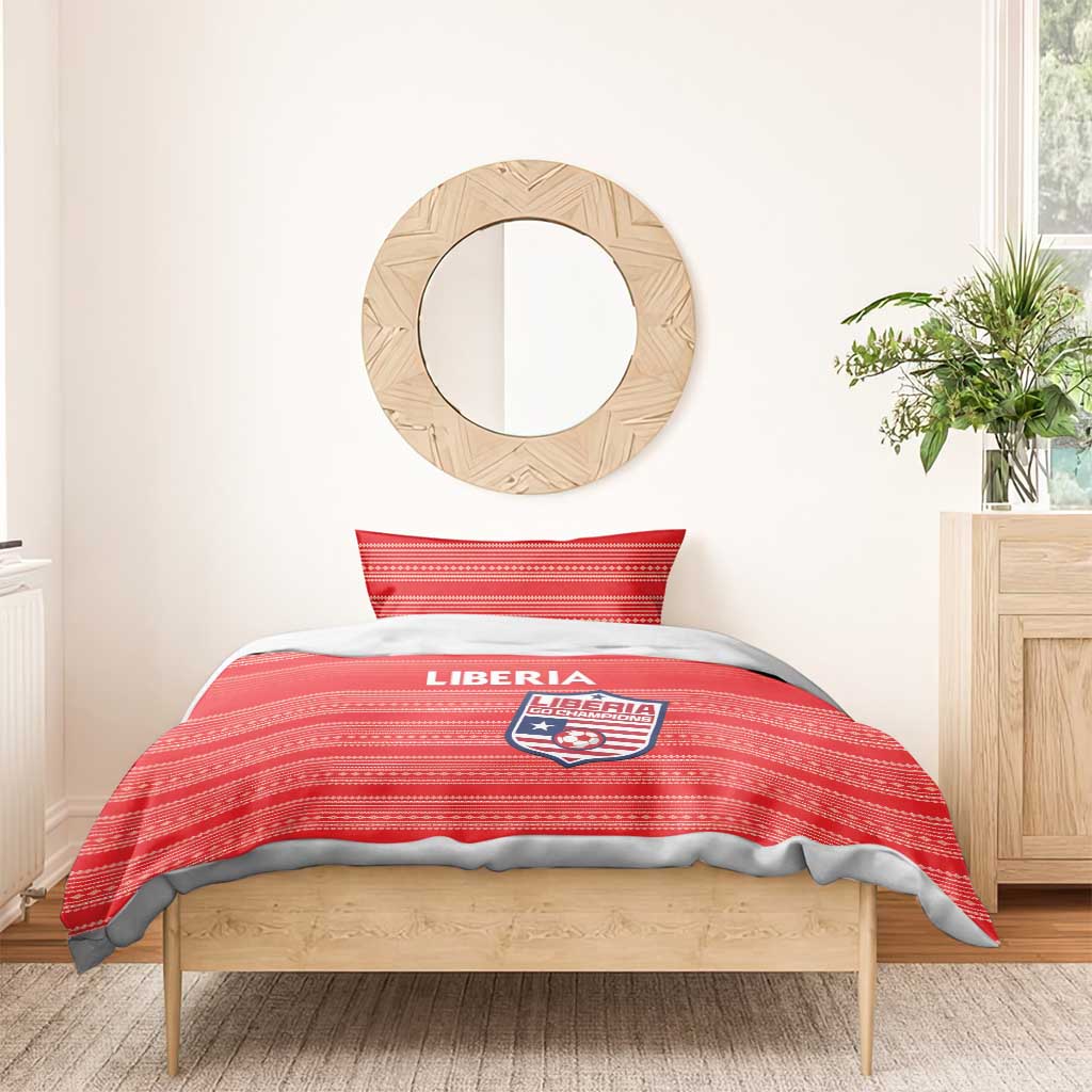 Liberia Football Bedding Set African Tribal Pattern - Red Jersey LT15