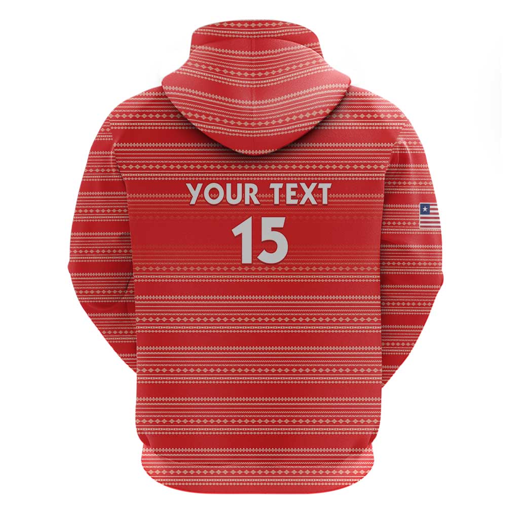 Custom Liberia Football Hoodie Women Red Jersey LT15