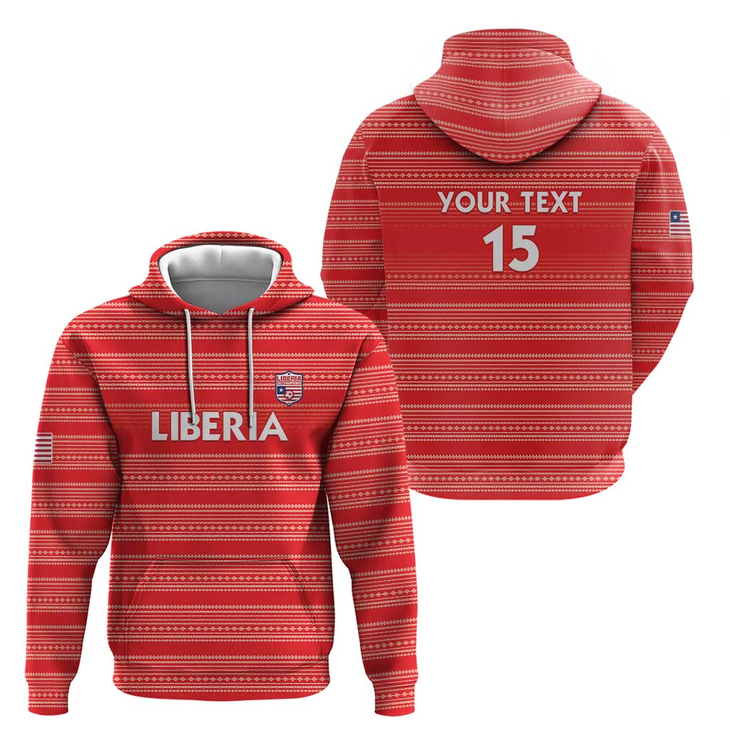 Custom Liberia Football Hoodie Women Red Jersey LT15