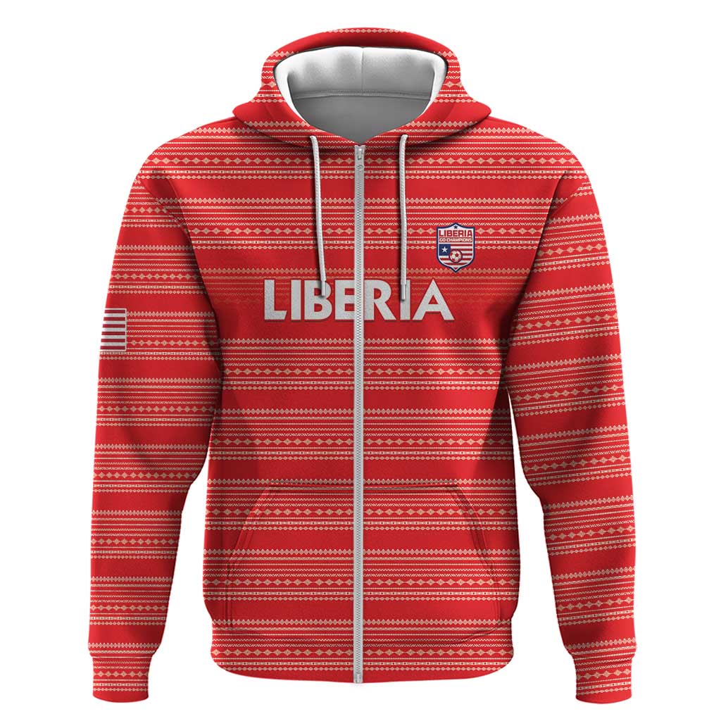 Custom Liberia Football Hoodie Women Red Jersey LT15
