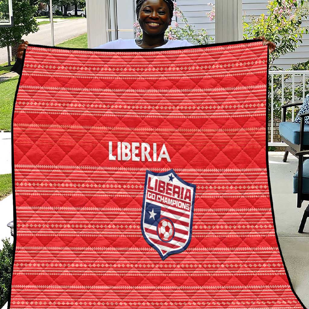 Liberia Football Quilt African Tribal Pattern - Red Jersey LT15