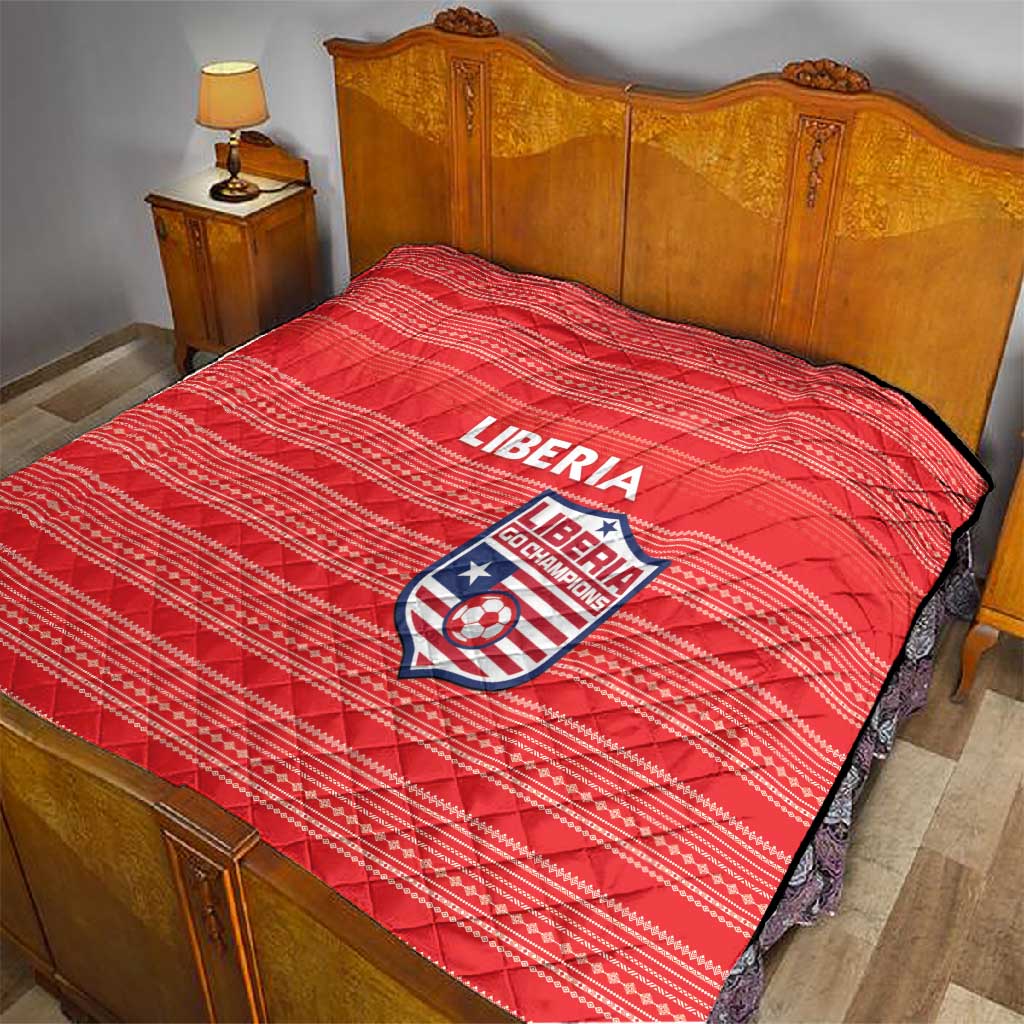 Liberia Football Quilt African Tribal Pattern - Red Jersey LT15