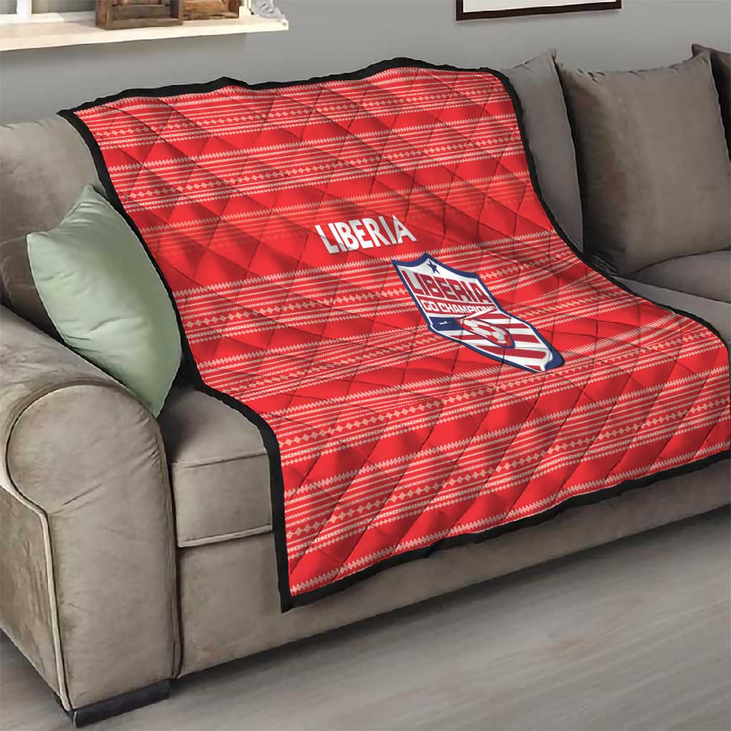 Liberia Football Quilt African Tribal Pattern - Red Jersey LT15
