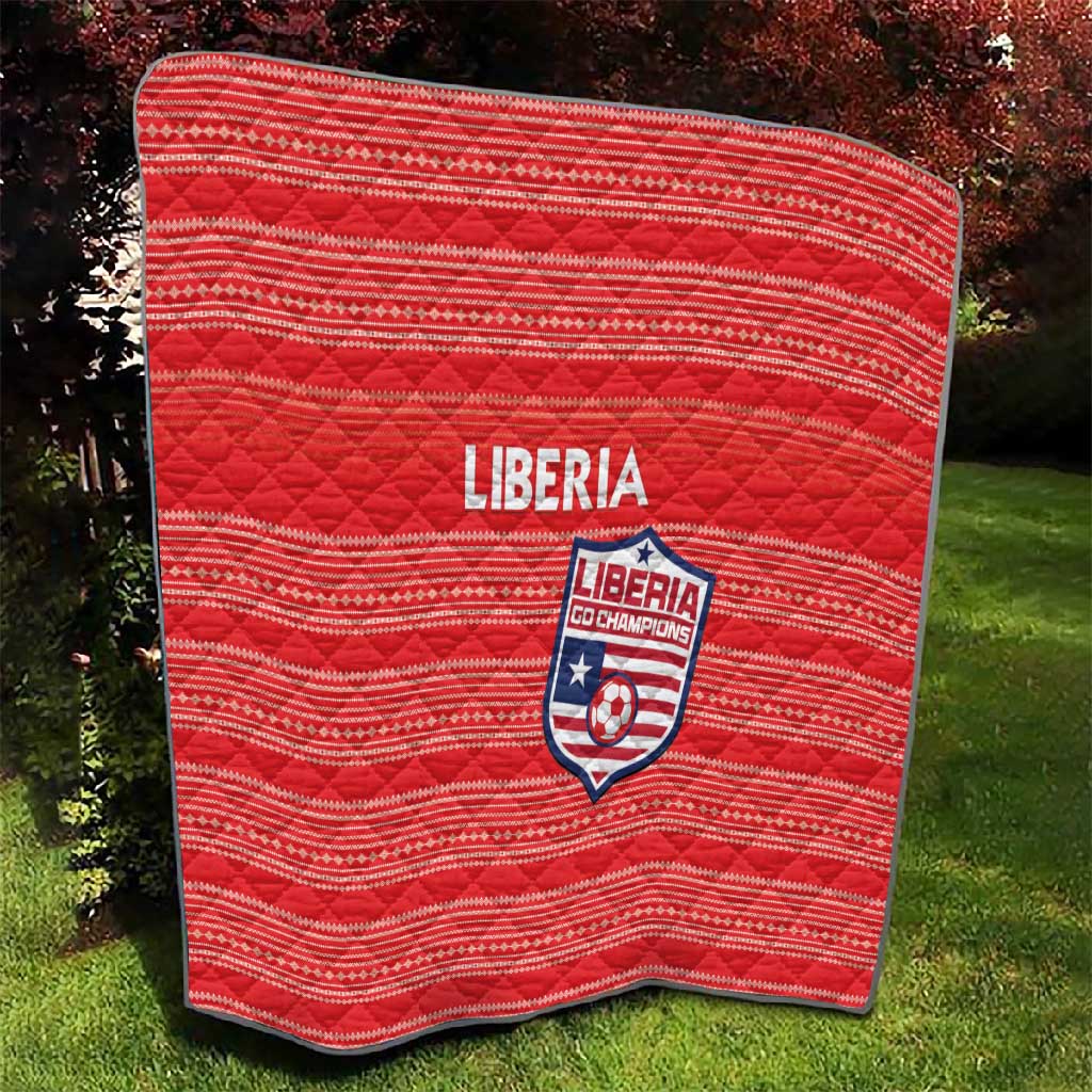 Liberia Football Quilt African Tribal Pattern - Red Jersey LT15
