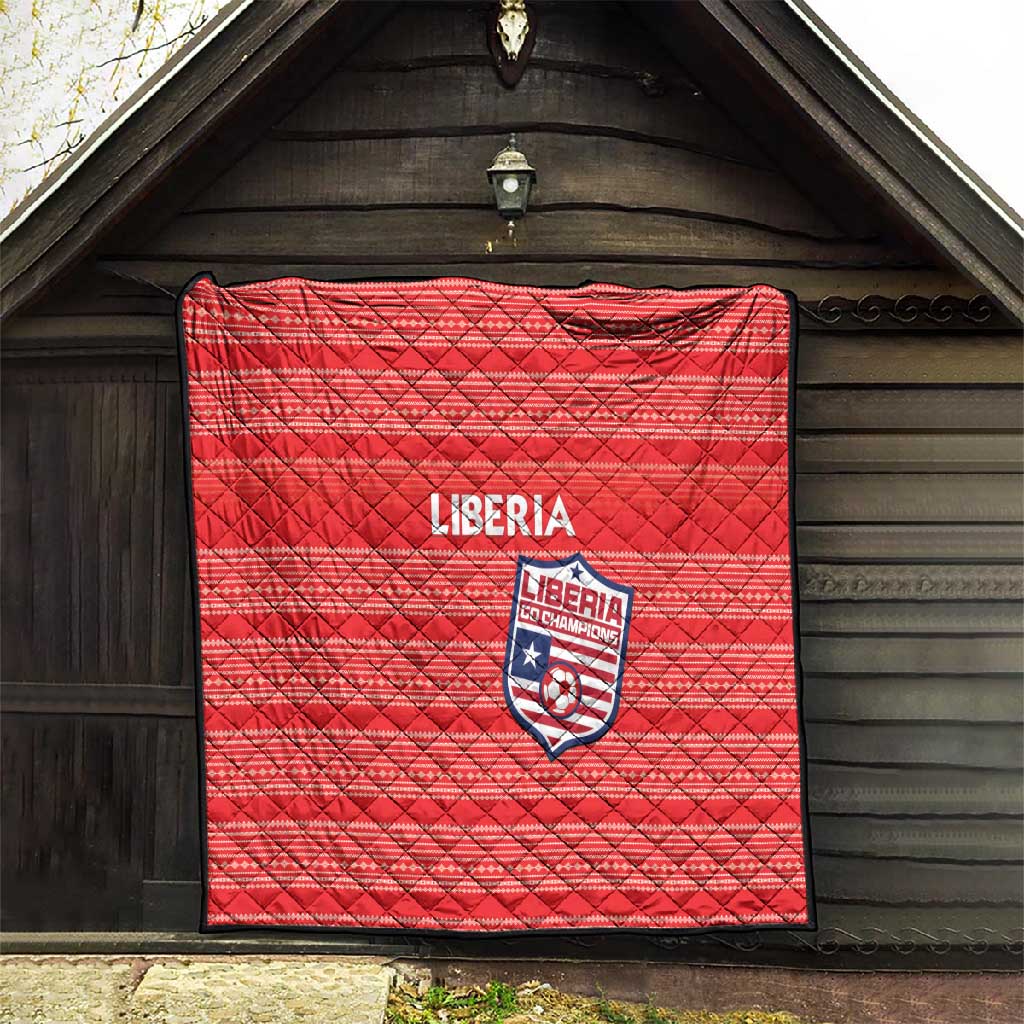 Liberia Football Quilt African Tribal Pattern - Red Jersey LT15
