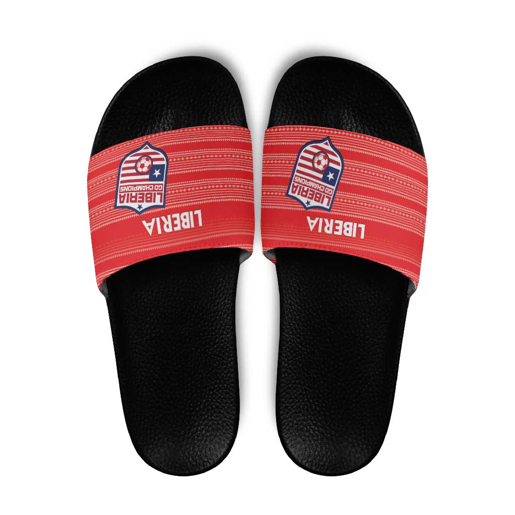 Liberia Football Slide Sandals Women Red Jersey LT15