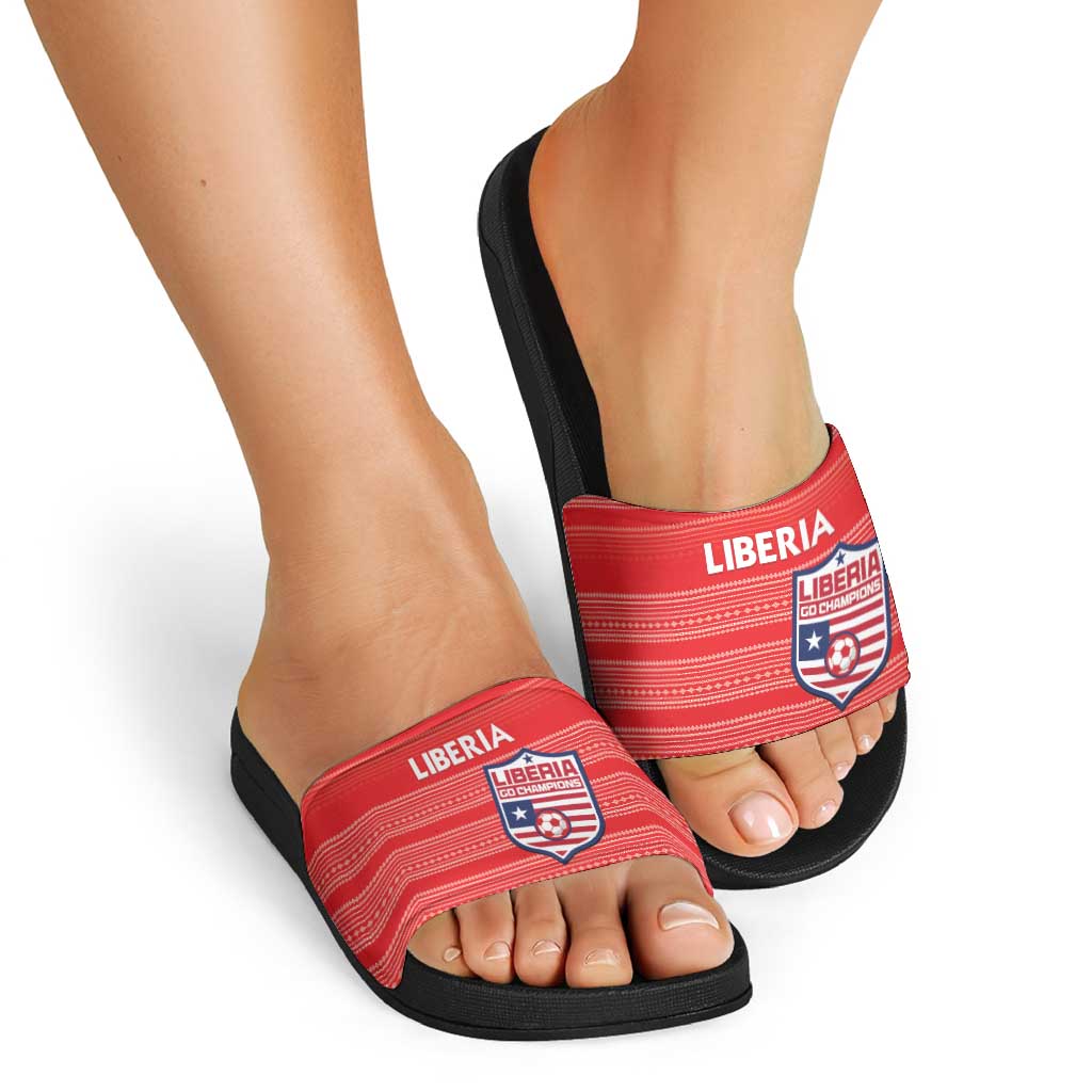 Liberia Football Slide Sandals Women Red Jersey LT15