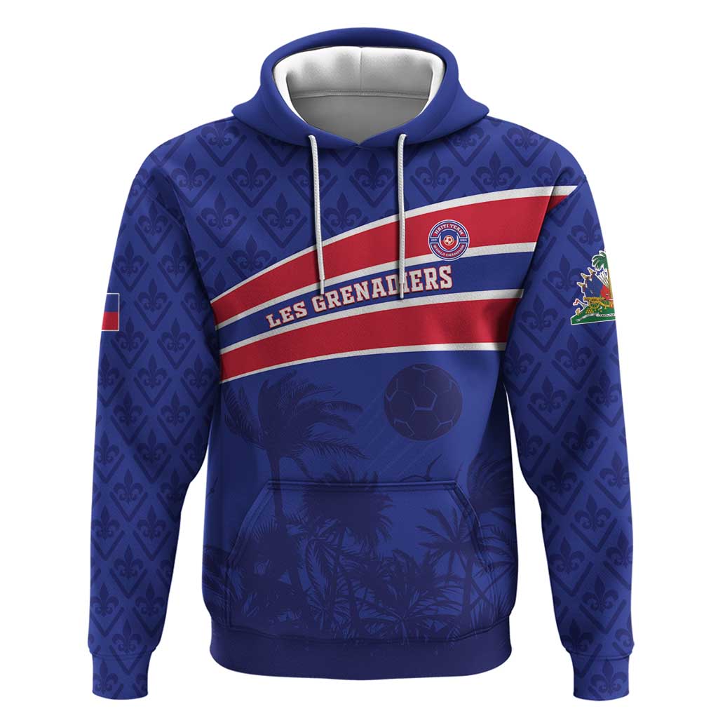 Custom Haiti Football Hoodie Les Grenadiers - Royal Palm LT15