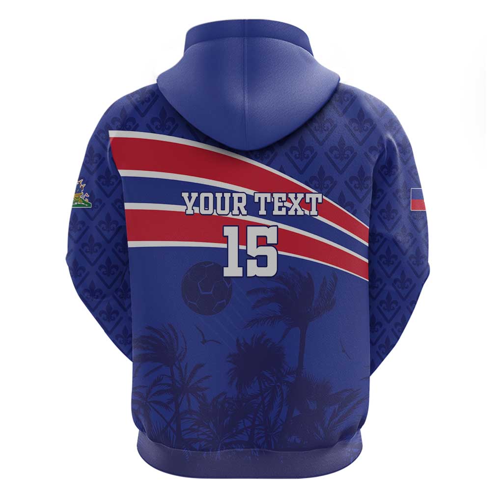 Custom Haiti Football Hoodie Les Grenadiers - Royal Palm LT15