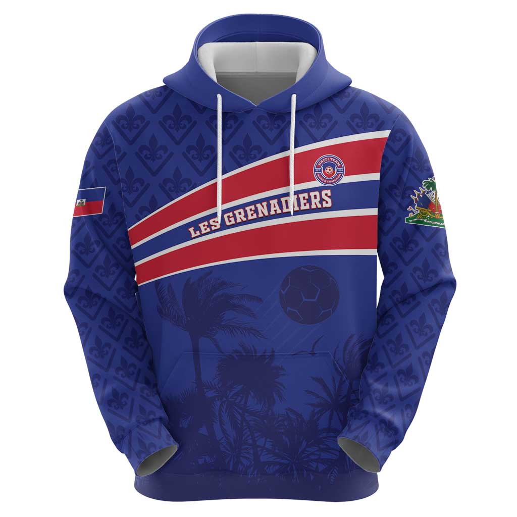 Custom Haiti Football Hoodie Les Grenadiers - Royal Palm LT15