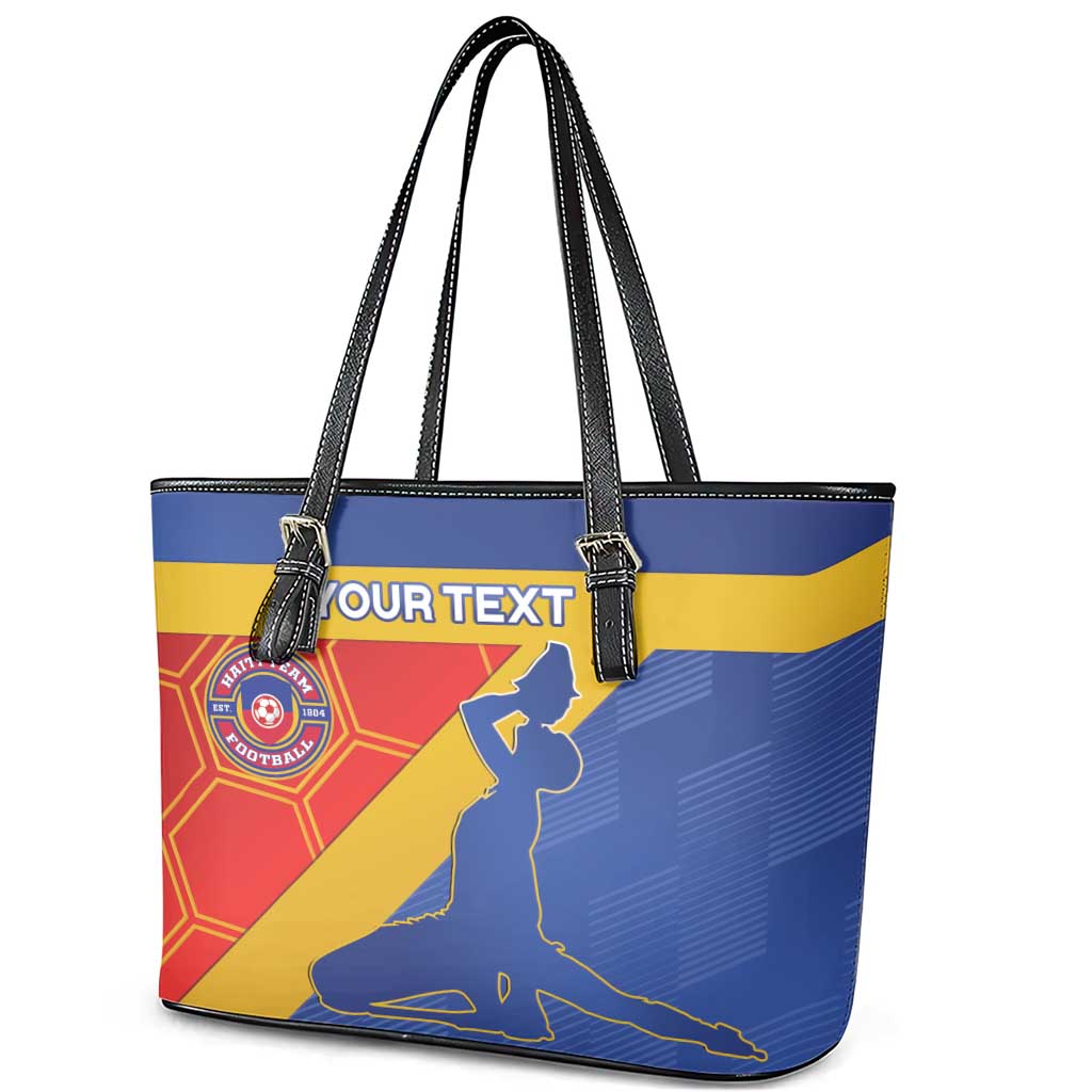 Custom Haiti Football Leather Tote Bag Neg Marron Go Ayiti LT15