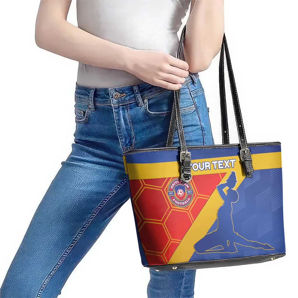 Custom Haiti Football Leather Tote Bag Neg Marron Go Ayiti LT15
