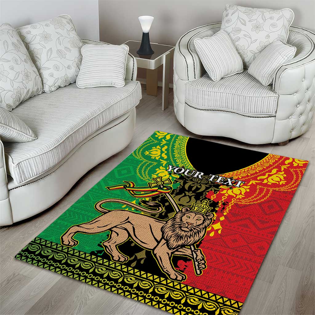 Personalised Afro Ethiopia Area Rug Lion Of Judah - African Pattern LT15