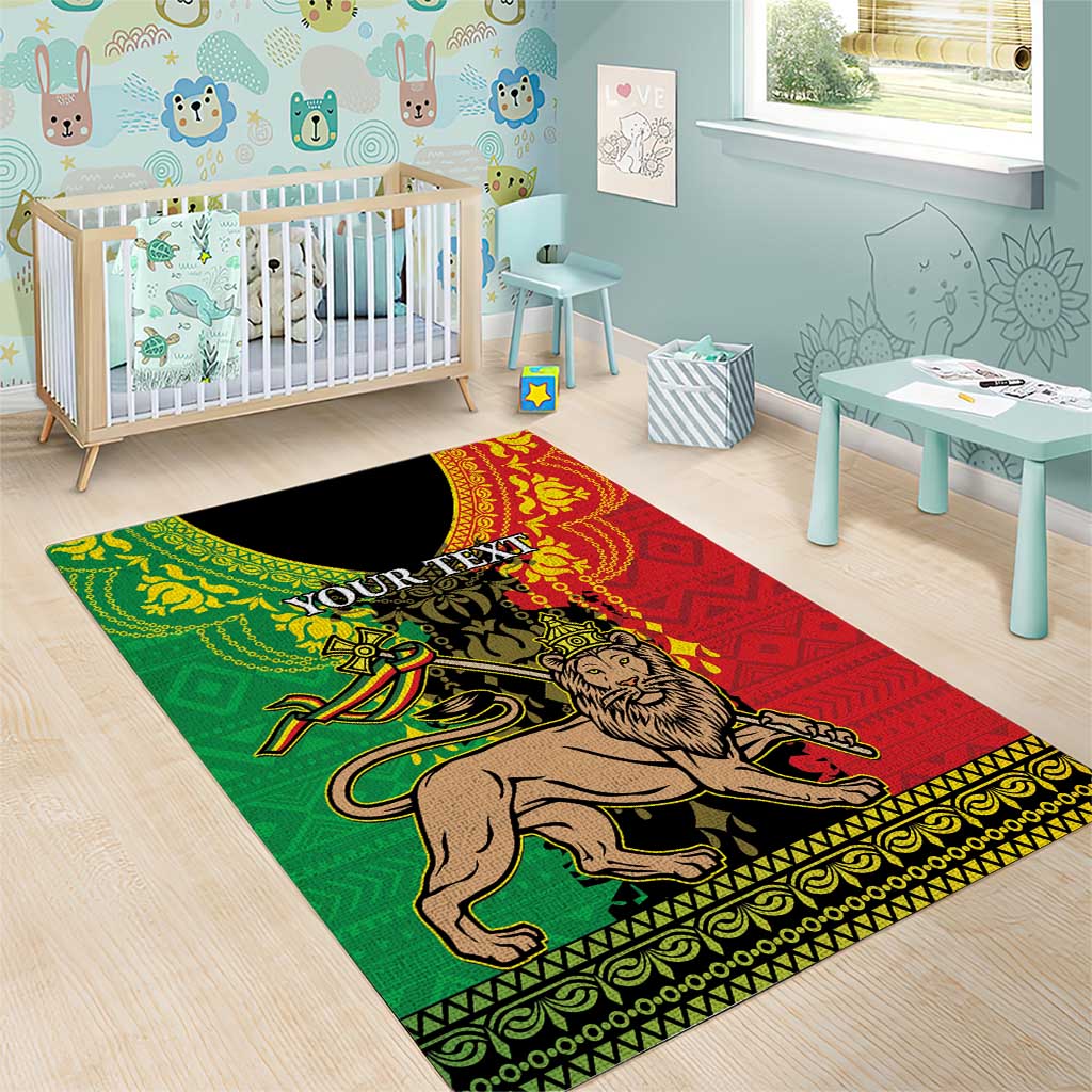 Personalised Afro Ethiopia Area Rug Lion Of Judah - African Pattern LT15