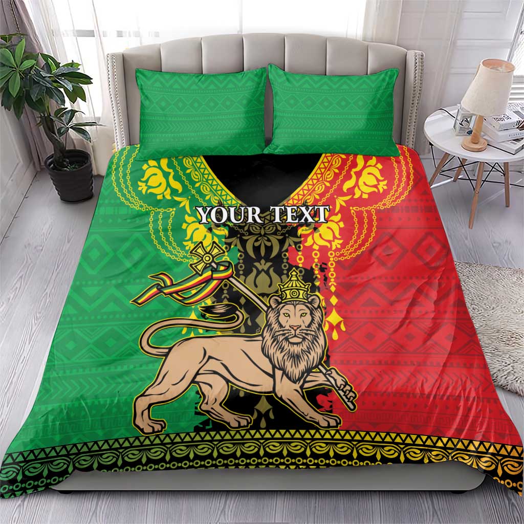 Personalised Afro Ethiopia Bedding Set Lion Of Judah - African Pattern LT15