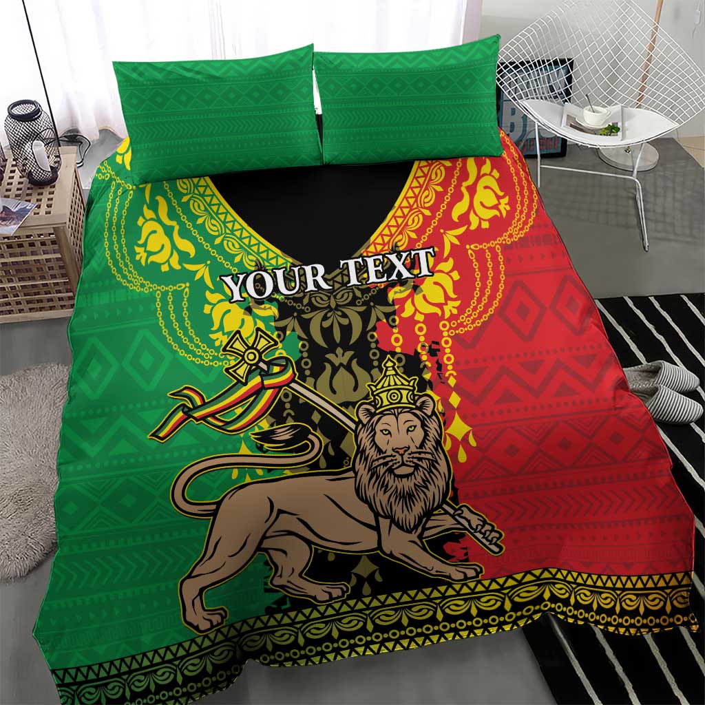 Personalised Afro Ethiopia Bedding Set Lion Of Judah - African Pattern LT15