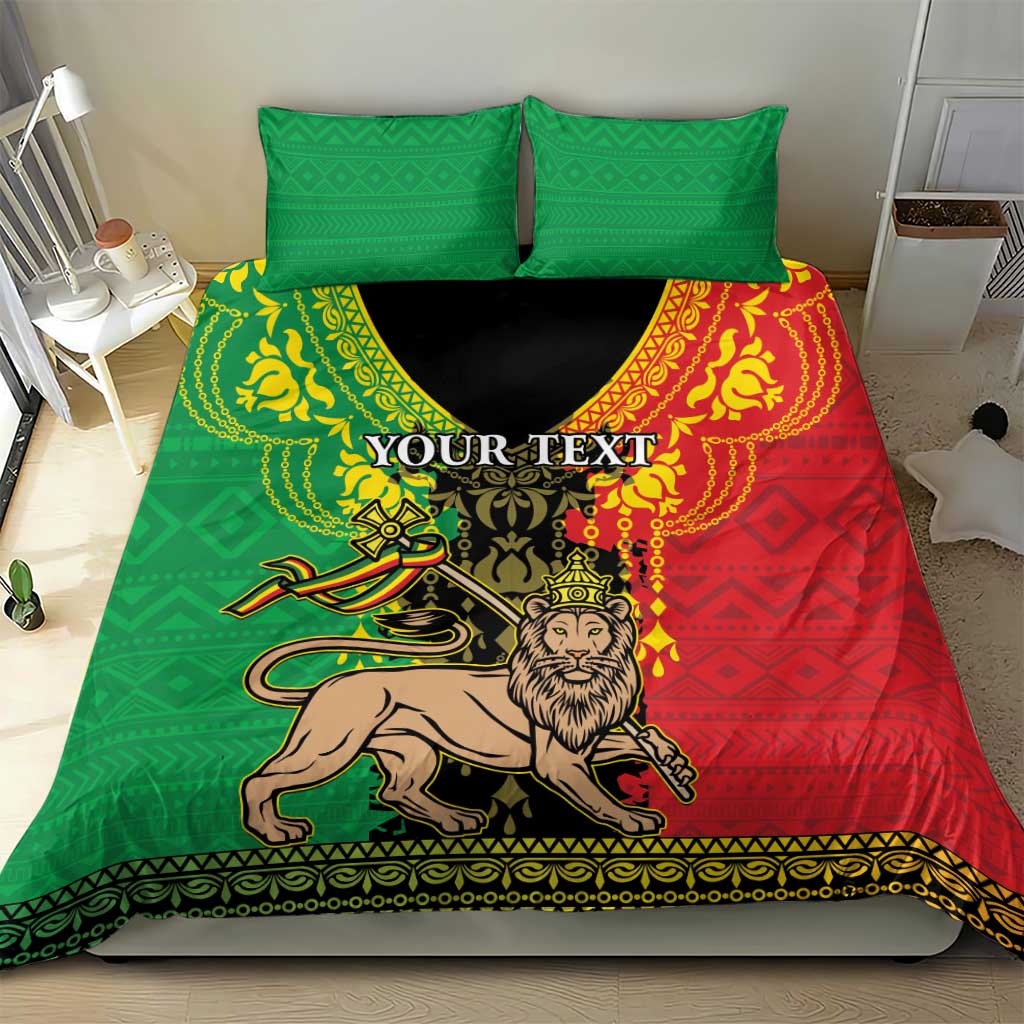 Personalised Afro Ethiopia Bedding Set Lion Of Judah - African Pattern LT15