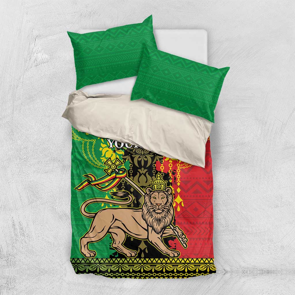 Personalised Afro Ethiopia Bedding Set Lion Of Judah - African Pattern LT15